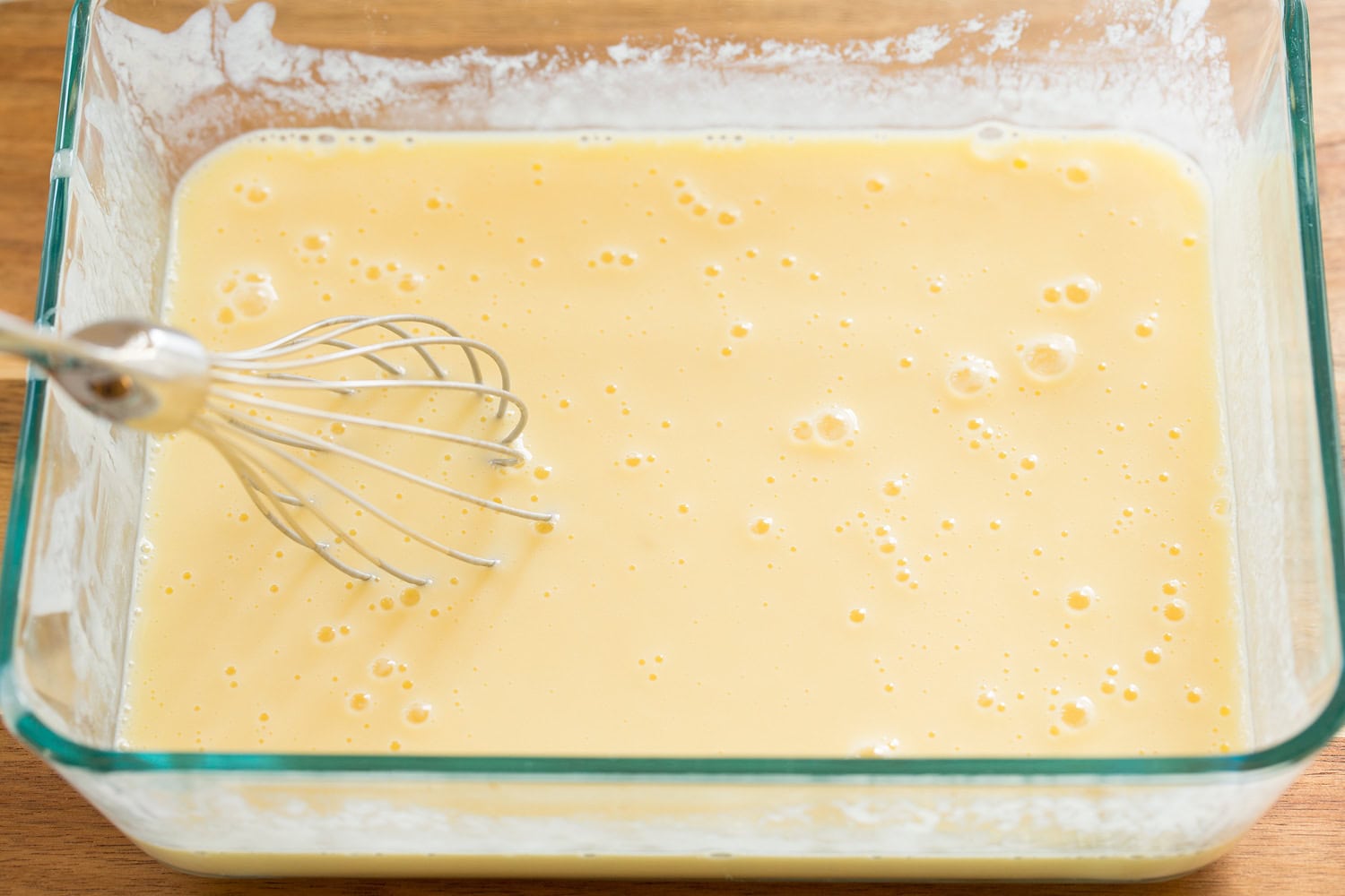 Buttermilk French Toast Whisk buttermilk, eggs, vanilla and sugar.