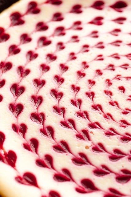 white chocolate raspberry cheesecake