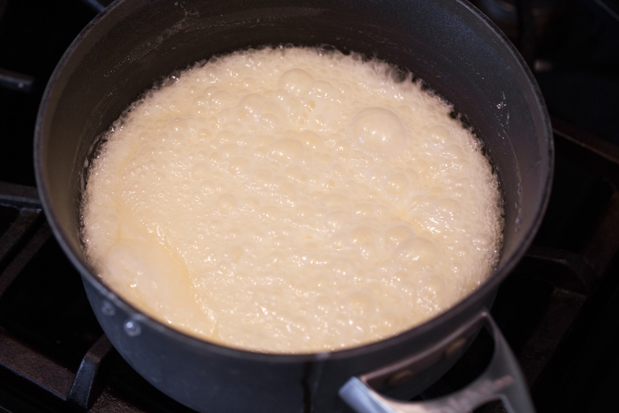 Showing how to make sweet chex mix.