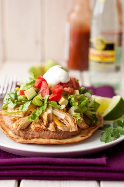 slow cooker chicken tostadas