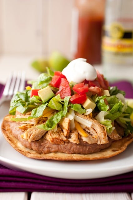 slow cooker chicken tostadas