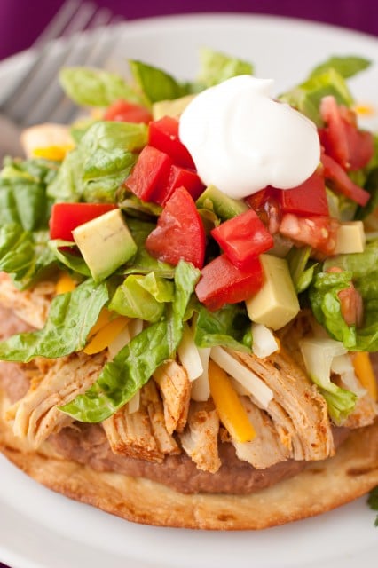 slow cooker chicken tostadas