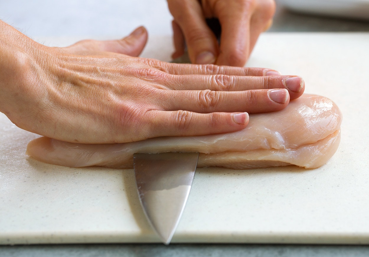 butterflying chicken for lemon chicken romano