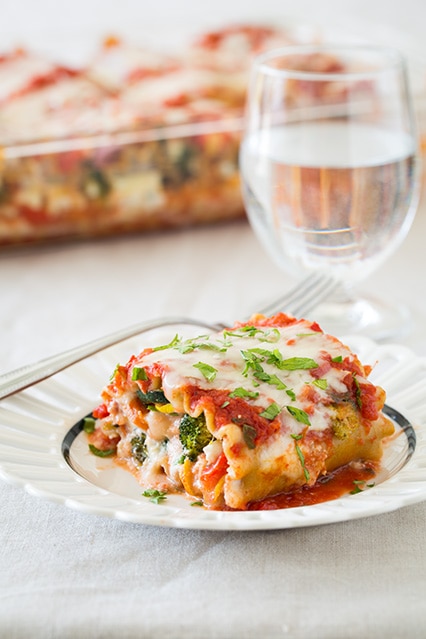 Roasted Vegetable Lasagna Roll Ups