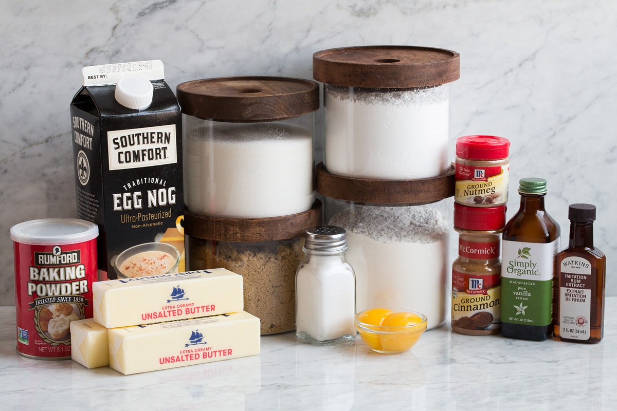 Ingredients needed for eggnog cookies