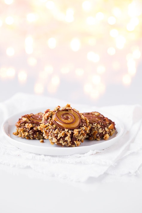 Salted Caramel Turtle Thumbprint Cookies | Cooking Classy