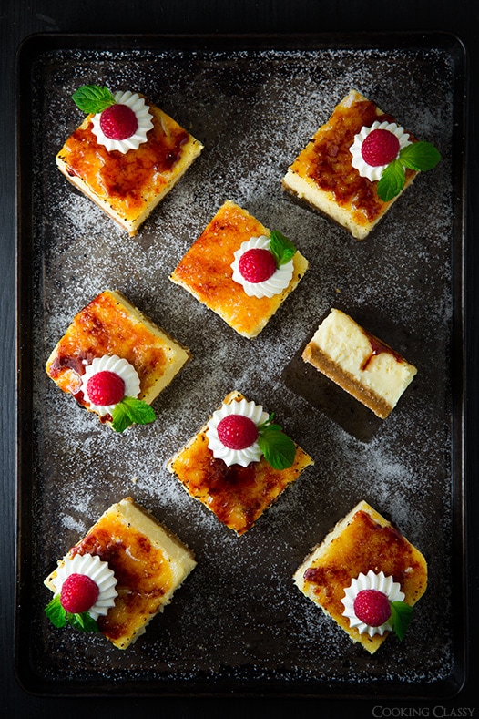Creme Brulee Cheesecake Bars | Cooking Classy