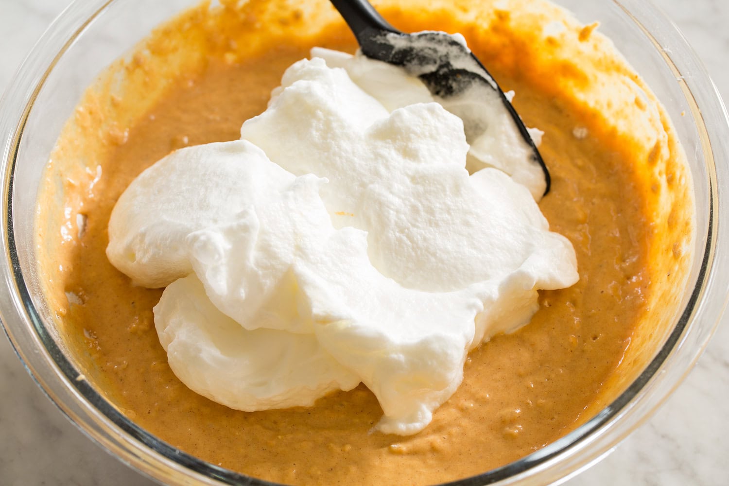 Pumpkin Waffles Whipped egg whites added to waffle batter.