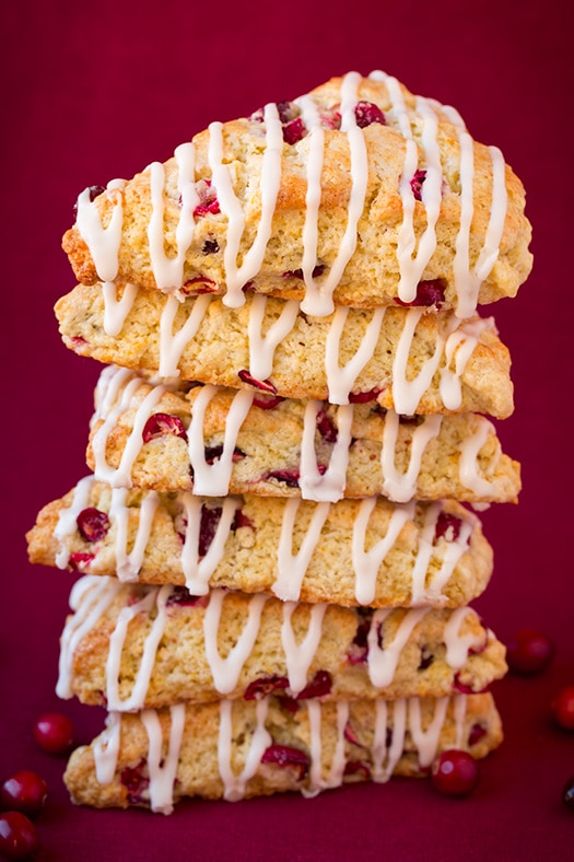 Cranberry Orange Scones with Vanilla Cream Glaze | Cooking Classy