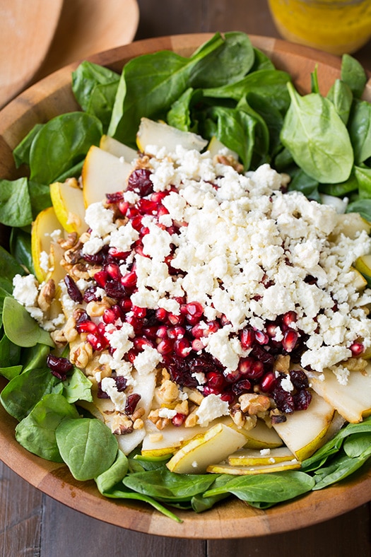 Pear Pomegranate and Spinach Salad | Cooking Classy