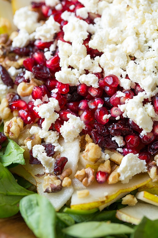 Pear Pomegranate and Spinach Salad | Cooking Classy