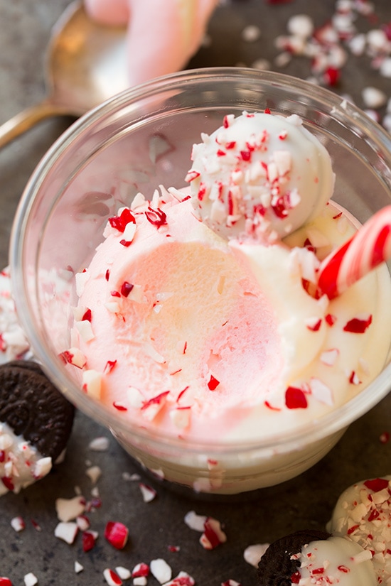 No Bake Peppermint White Chocolate Cheesecakes (with White Chocolate Dipped Mini Oreos) | Cooking Classy