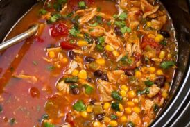 Slow cooker chicken tortilla soup.