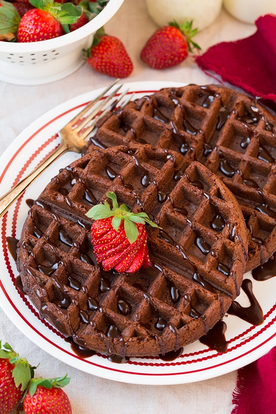 Chocolate Cake Mix Waffles (only FOUR ingredients) | Cooking Classy