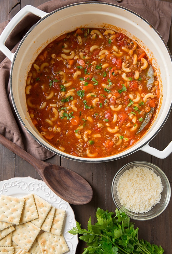 Beef and Tomato Macaroni Soup | Cooking Classy