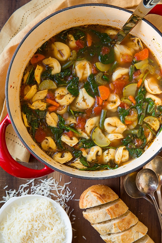 Tuscan Tortellini Vegetable Soup | Cooking Classy