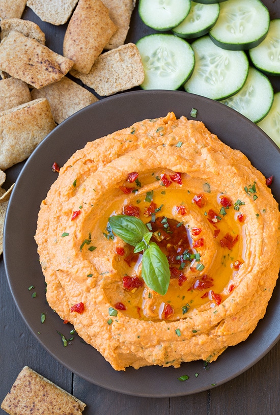 Sun Dried Tomato Basil Hummus | Cooking Classy