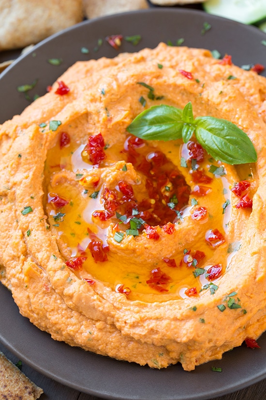 Sun Dried Tomato Basil Hummus | Cooking Classy