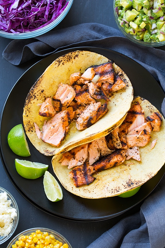 Salmon Tacos with Avocado Salsa | Cooking Classy