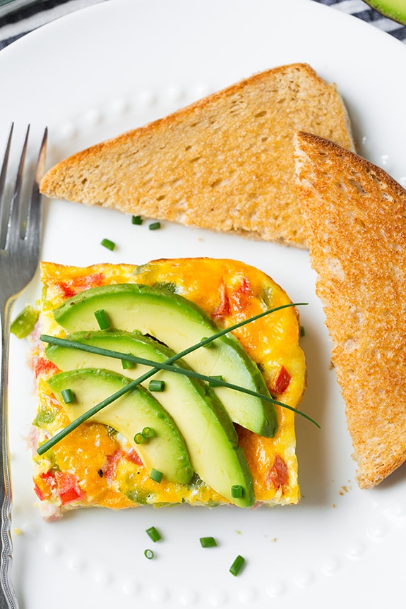 serving of Baked Denver Omelet with toast