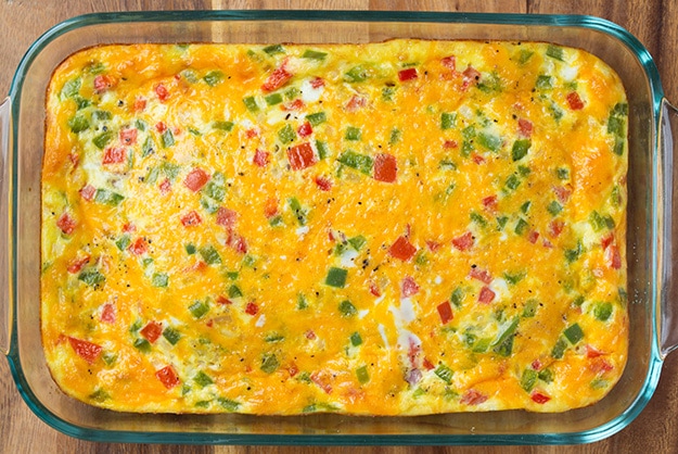 Baked Denver Omelet in baking dish