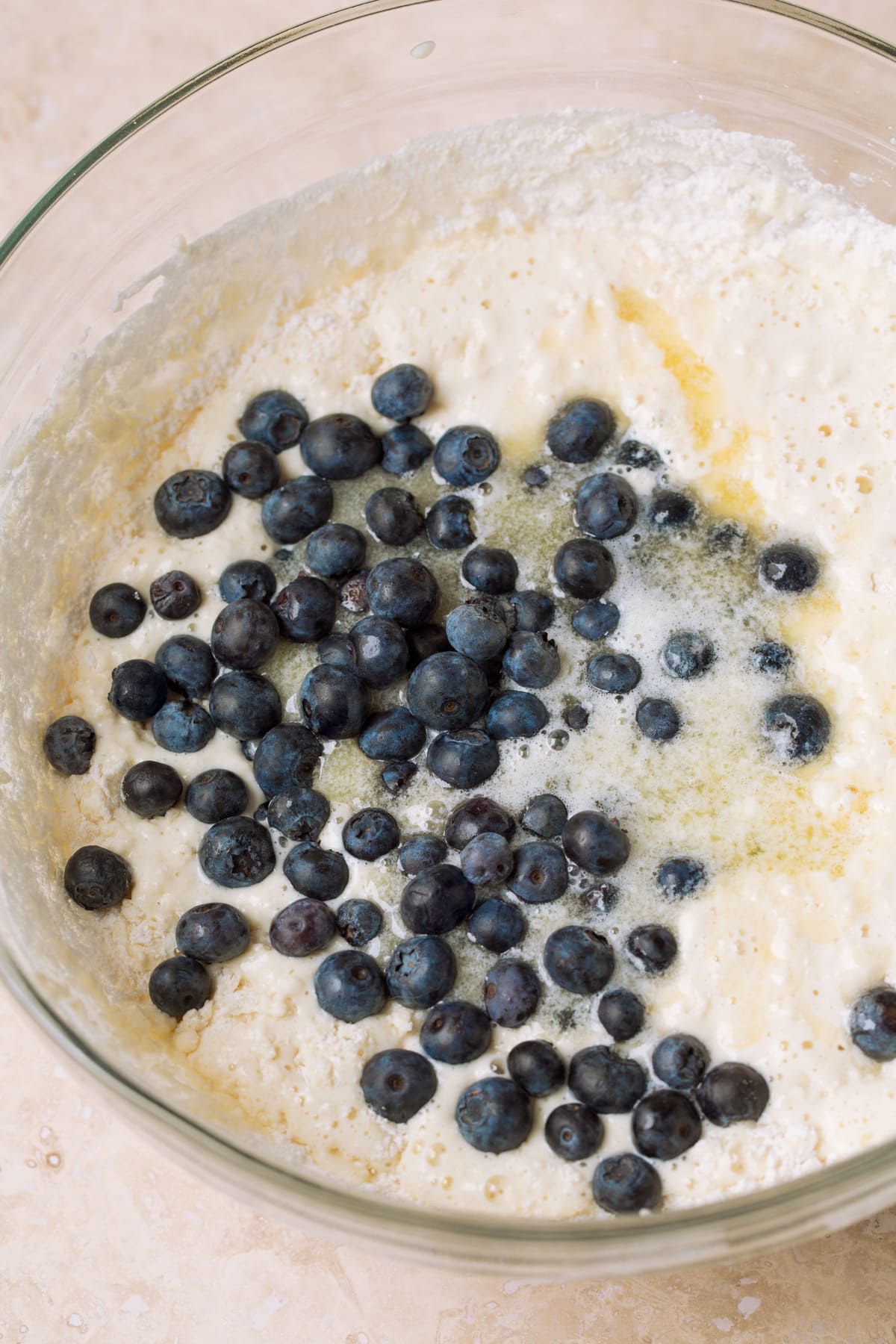 Blueberry pancake batter.