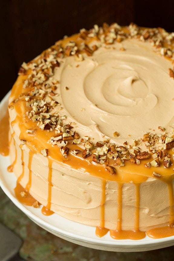 Browned Butter Pumpkin Cake with Salted Caramel Frosting | Cooking Classy