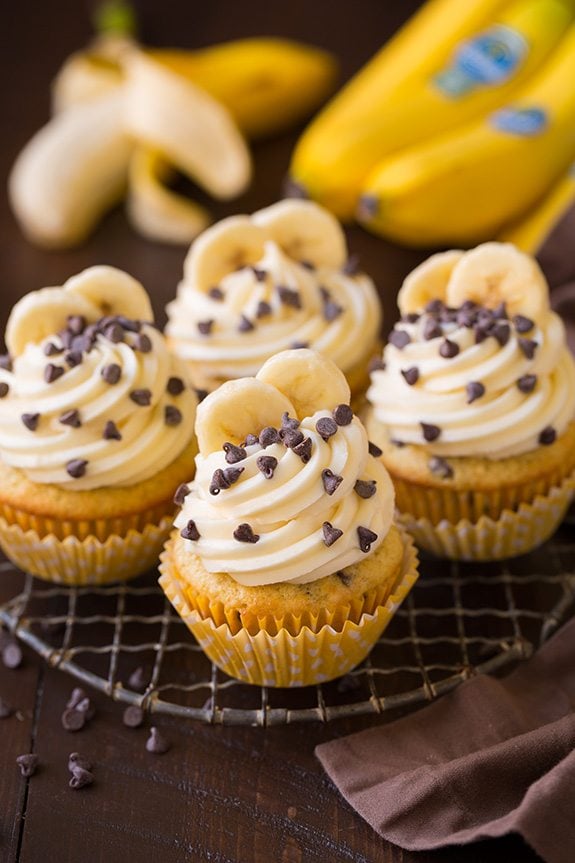 Banana Chocolate Chip Cupcakes with Cream Cheese Frosting | Cooking Classy