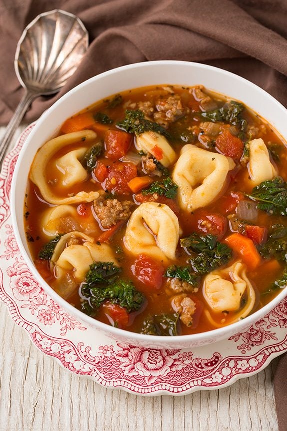 Italian Sausage, Kale and Tortellini Soup | Cooking Classy