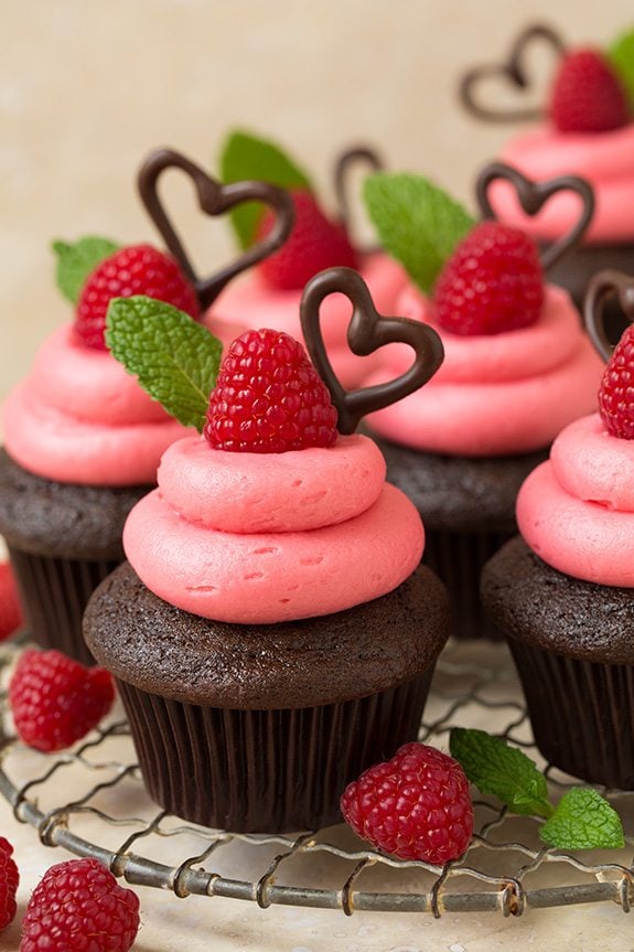 Dark Chocolate Cupcakes with Raspberry Buttercream Frosting | Cooking Classy