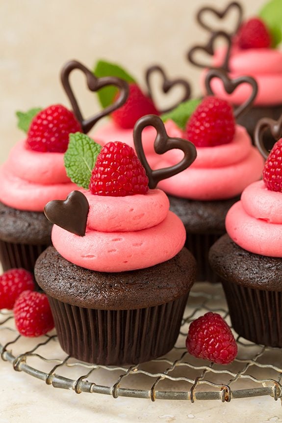 Dark Chocolate Cupcakes with Raspberry Buttercream Frosting | Cooking Classy