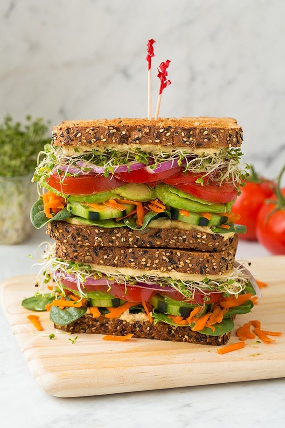Veggie and Hummus Sandwich | Cooking Classy..