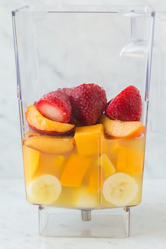 peach Smoothie Ingredients in Blender