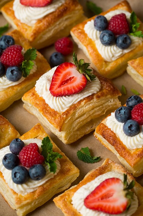 Puff Pastry Fruit Tarts with Ricotta Cream Filling | Cooking Classy