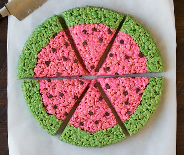Watermelon Rice Krispies Treats | Cooking Classy