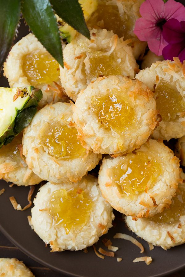 Pineapple Coconut Thumbprint Cookies | Cooking Classy