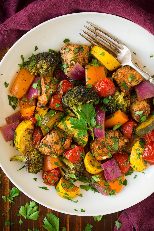 Balsamic Chicken and Veggie Sheet Pan Dinner | Cooking Classy