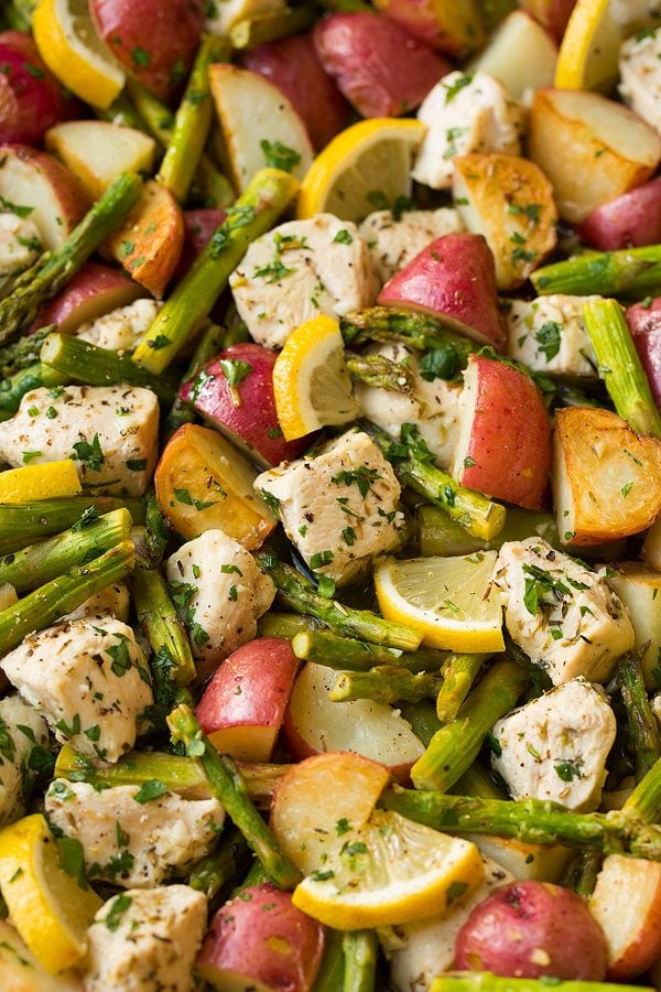 Lemon Chicken Asparagus and Potato Sheet Pan Dinner | Cooking Classy