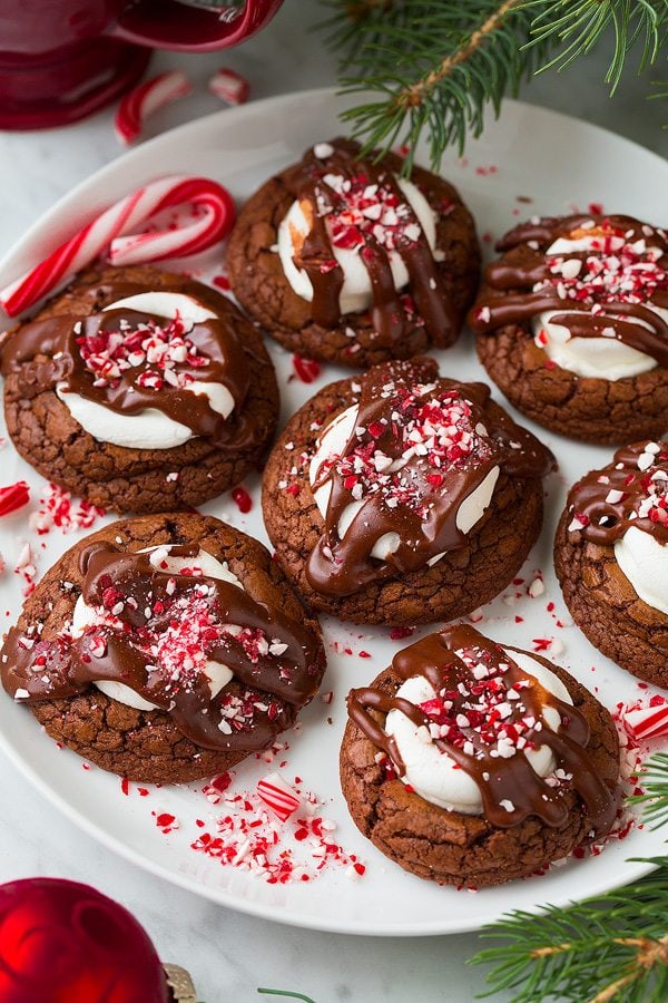 Peppermint Hot Chocolate Cookies | Cooking Classy