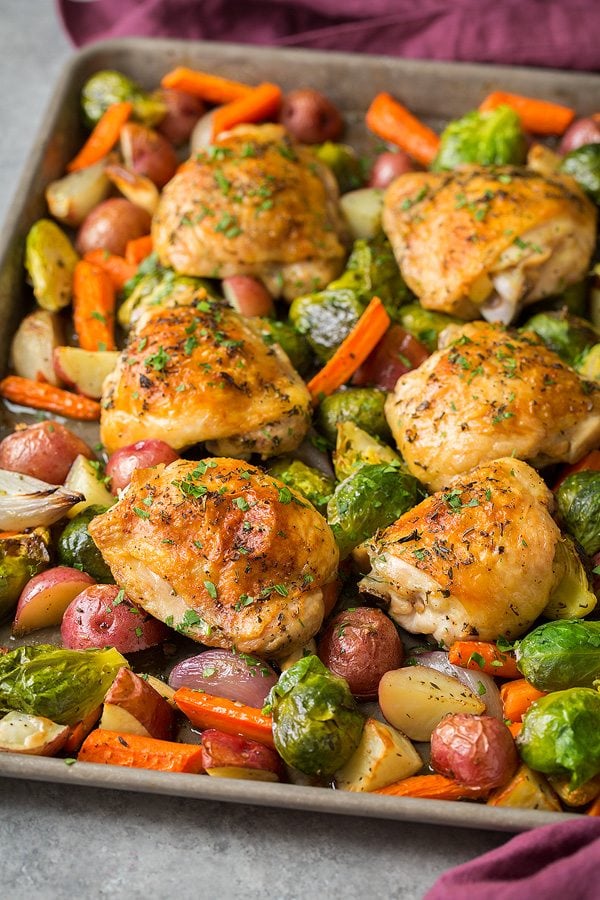 Sheet Pan Roasted Chicken with Root Vegetables