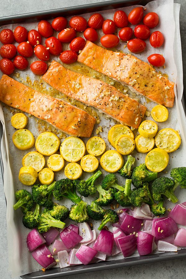 Sheet Pan Honey Mustard Salmon and Rainbow Veggies | Cooking Classy