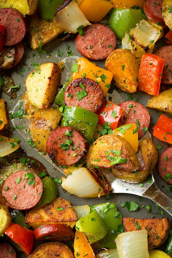 Sheet Pan Turkey Sausage Potato and Pepper Hash | Cooking Classy