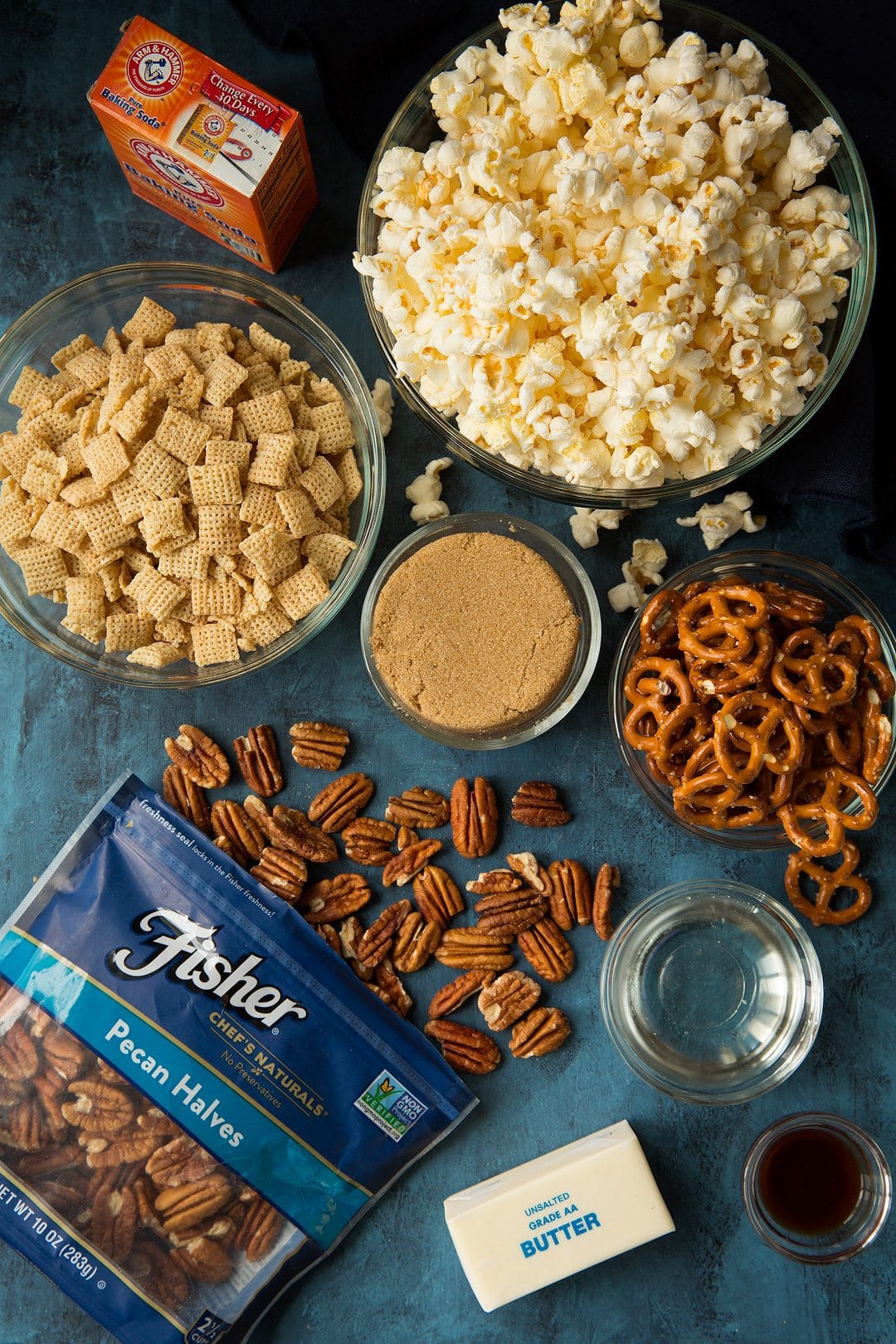 Crunchy Caramel Corn Snack Mix | Cooking Classy Crunchy Caramel Corn Snack Mix ingredients shown here.