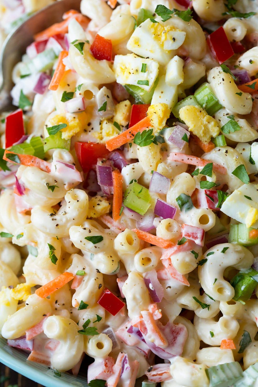 Closeup of Easy Pasta Salad