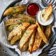 Baked Garlic Parmesan Potato Wedges