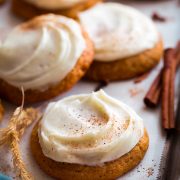 Pumpkin Cookies with Cream Cheese Frosting
