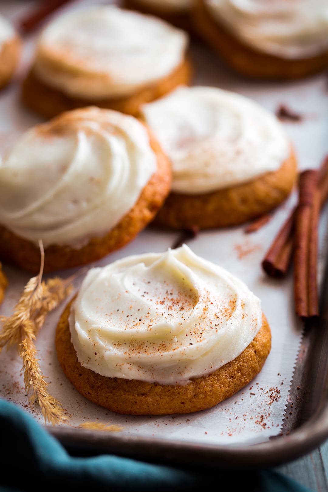 Pumpkin Cookies with Cream Cheese Frosting