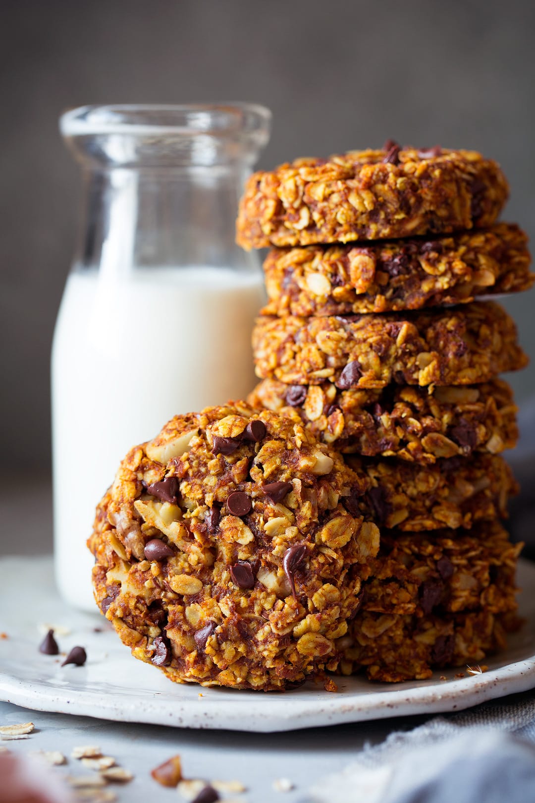 Close up image of Pumpkin Oat Breakfast Cookies.