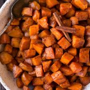 Cinnamon Honey Butter Roasted Sweet Potatoes