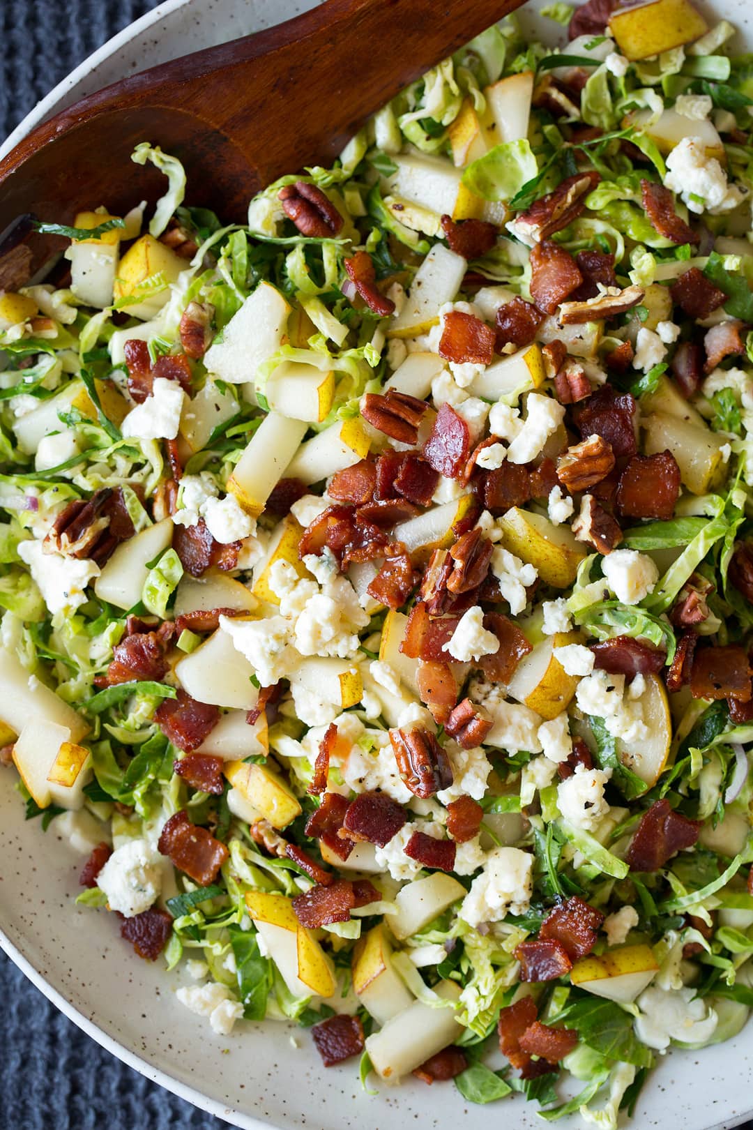 Pear Bacon and Brussels Sprout Salad